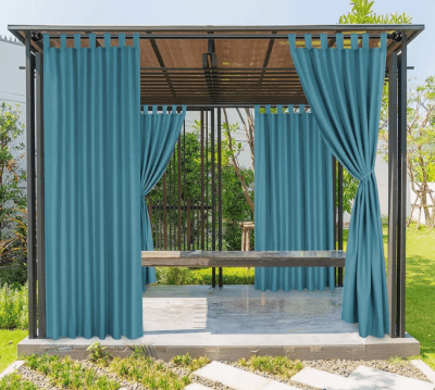Шторы уличные,для беседок,веранд и террас,ткань- "Оксфорд" 600D,голубые